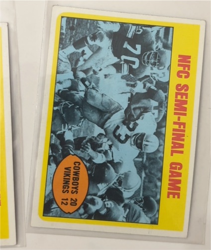 1972 Topps #134 NFC Semi-Final Game Cowboys v Vikings — front