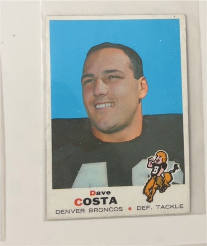 1969 Topps Football #213 Dave Costa — front