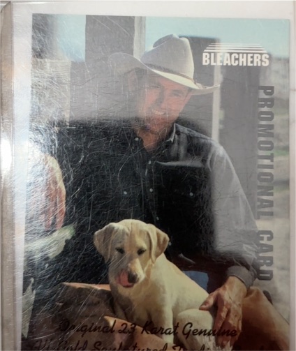 Bleachers Promotional Card with Man and Dog — front