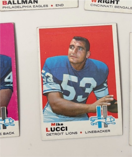 1969 Topps Football #167 Mike Lucci — front