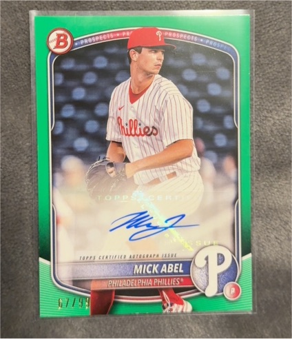 2025 Bowman Prospect Autographs #BPA-MA Mick Abel — front