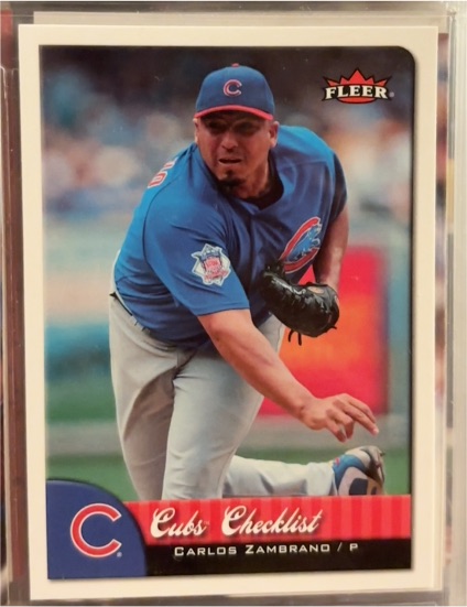 2006 Fleer #Cubs Checklist Carlos Zambrano — front