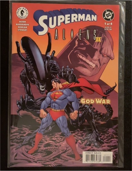 Superman Aliens II God War #1 (2002) DC Comics Dark Horse Comics — front
