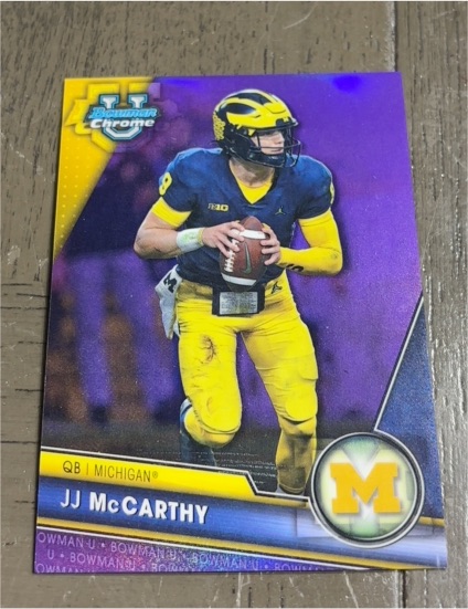 2023 Bowman University Chrome #124 J.J. McCarthy — front