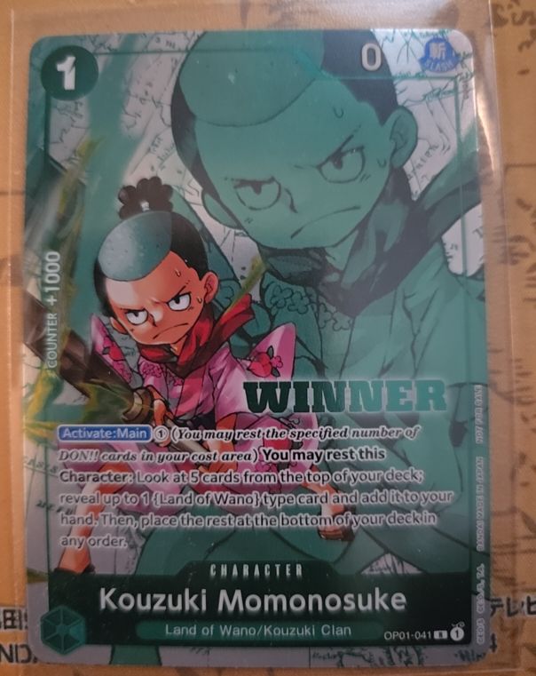 2024 One Piece Card Game OP01-041 Kouzuki Momonosuke Winner — front