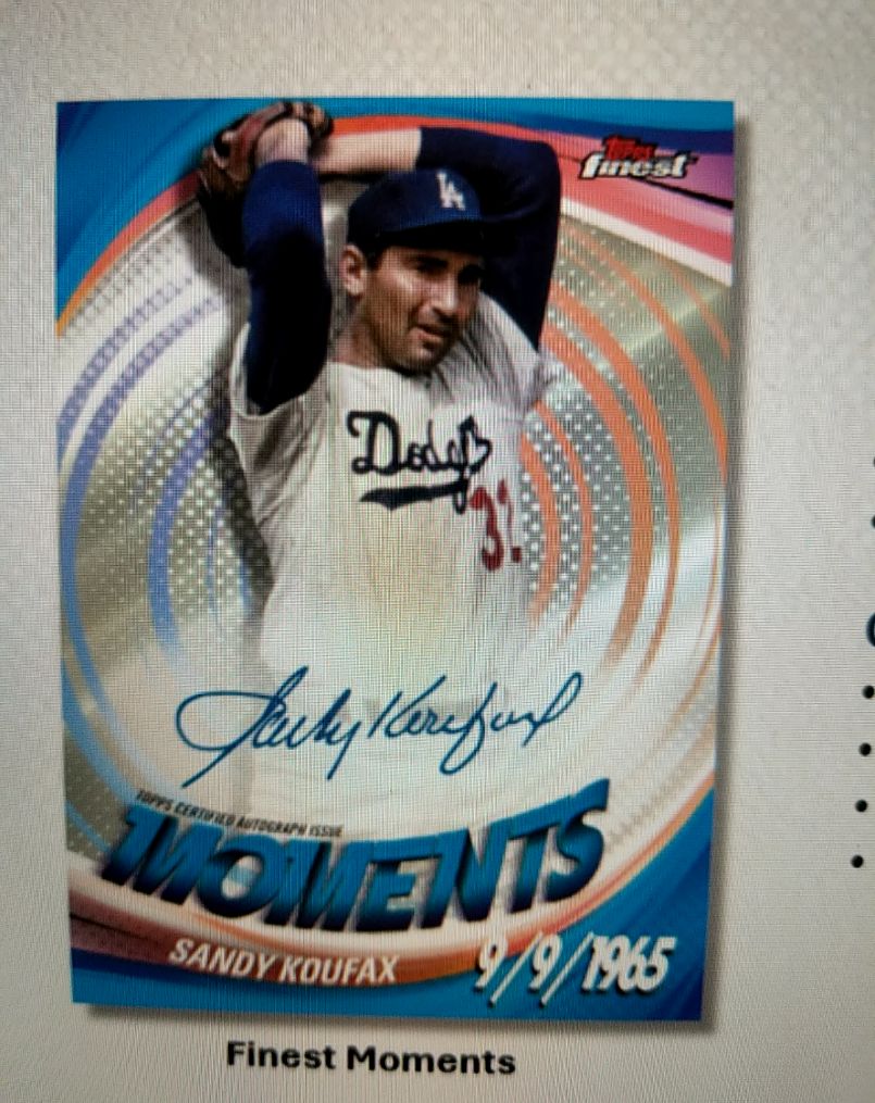 2022 Topps Finest Moments Sandy Koufax — front