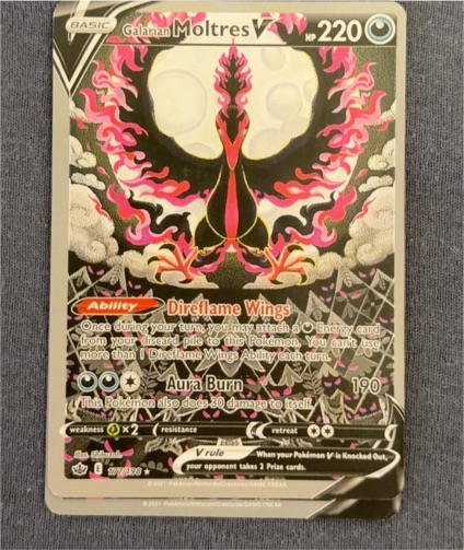 2021 Pokémon Sword & Shield Chilling Reign #177 Galarian Moltres V — front