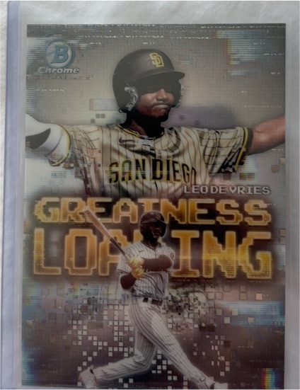 2025 Bowman #GL-12 Leo De Vries Greatness Loading — front