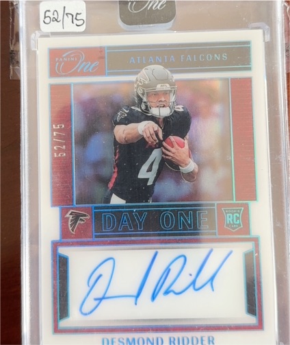 2022 Panini One #117 Desmond Ridder Day One Rookie Auto — front