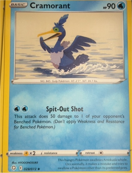 2021 Pokémon Sword & Shield Shining Fates #028 Cramorant — front