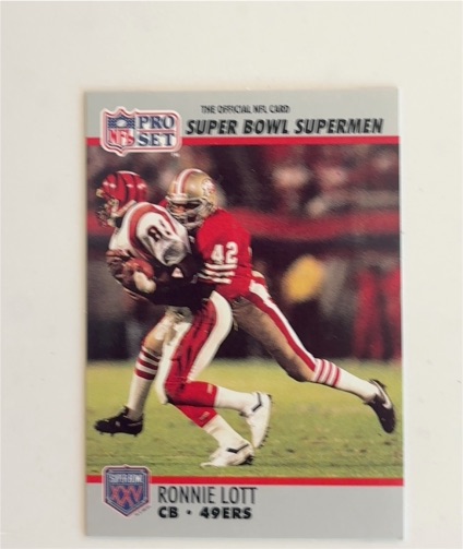 1990 Pro Set Super Bowl Supermen #105 Ronnie Lott — front