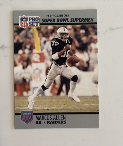 1990 Pro Set Super Bowl Supermen #38 Marcus Allen — front
