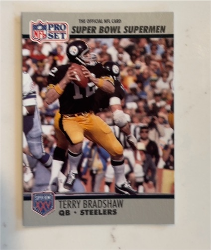 1990 Pro Set Super Bowl Supermen #32 Terry Bradshaw — front