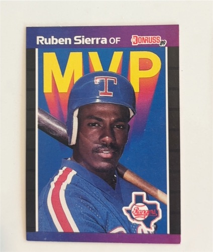 1989 Donruss #BC-26 Ruben Sierra MVP Texas Rangers — front