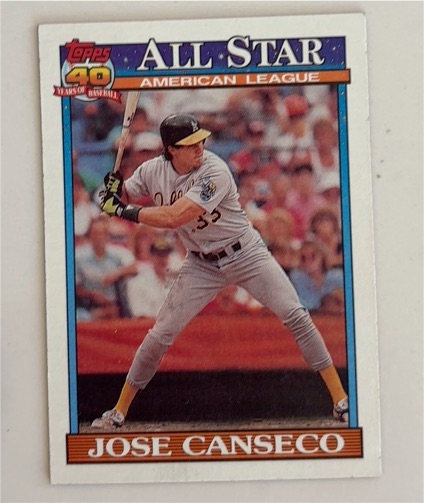 1991 Topps #390 Jose Canseco — front
