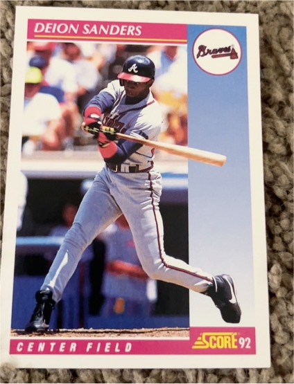1992 Score #571 Deion Sanders Atlanta Braves — front