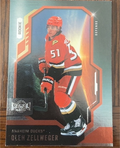 2024-25 SkyBox Metal Universe #104 Olen Zellweger Rookie Anaheim Ducks — front
