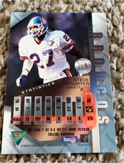 1995 Fleer #55 Steve Atwater — front