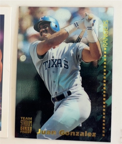 1994 Topps Stadium Club Finest #5 Juan Gonzalez — front