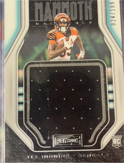 2020 Panini Playbook Mammoth Material #MM-TH Tee Higgins — front