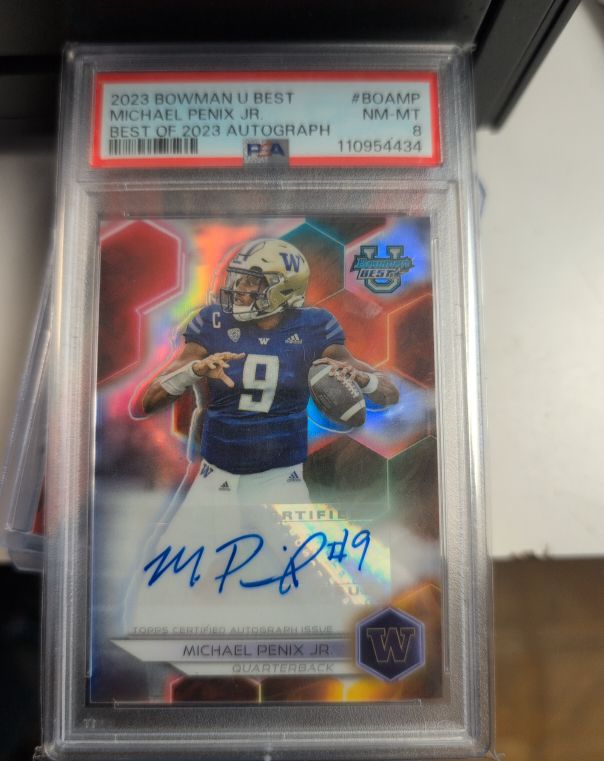 2023 Bowman U Best #BOAMP Michael Penix Jr. Best of 2023 Autograph — front