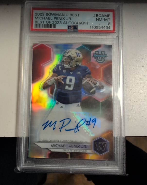 2023 Bowman U Best #BOAMP Michael Penix Jr. Best of 2023 Autograph — front