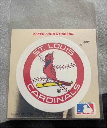 1991 Fleer Baseball Team Logo Sticker St. Louis Cardinals — front