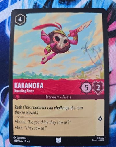 Disney Lorcana Azurite Sea #104 Kakamora Boarding Party — front
