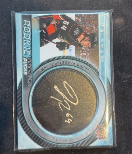 2022-23 Upper Deck Trilogy Rookie Signature Pucks #RSP-JP Jacob Perreault — front