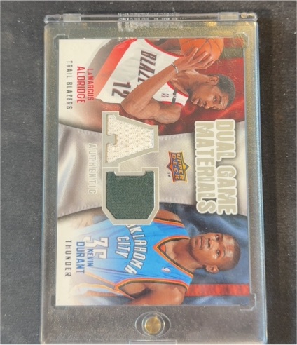 2009-10 Upper Deck Dual Game Materials #DG-MA Marcus Aldridge / Kevin Durant — front