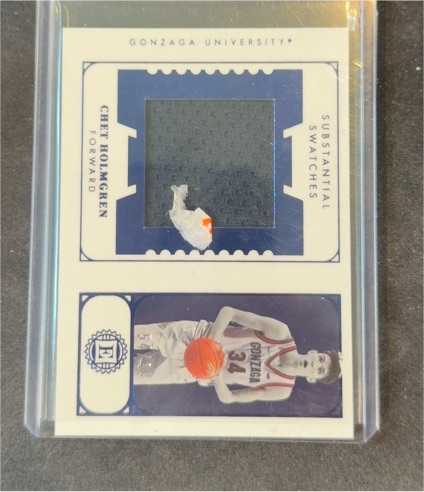 2022 Panini Chronicles Encased Draft Picks Substantial Swatches Chet Holmgren — front