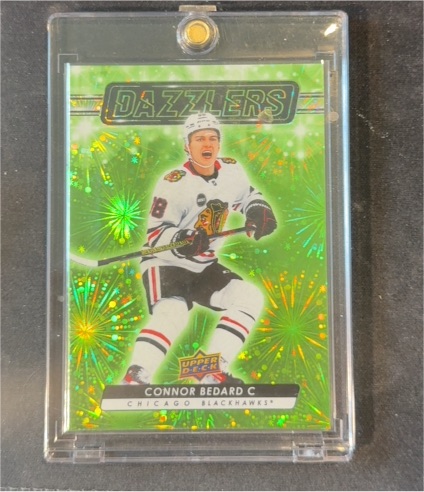 2023-24 Upper Deck Series 2 Dazzlers Green #DZ-79 Connor Bedard — front