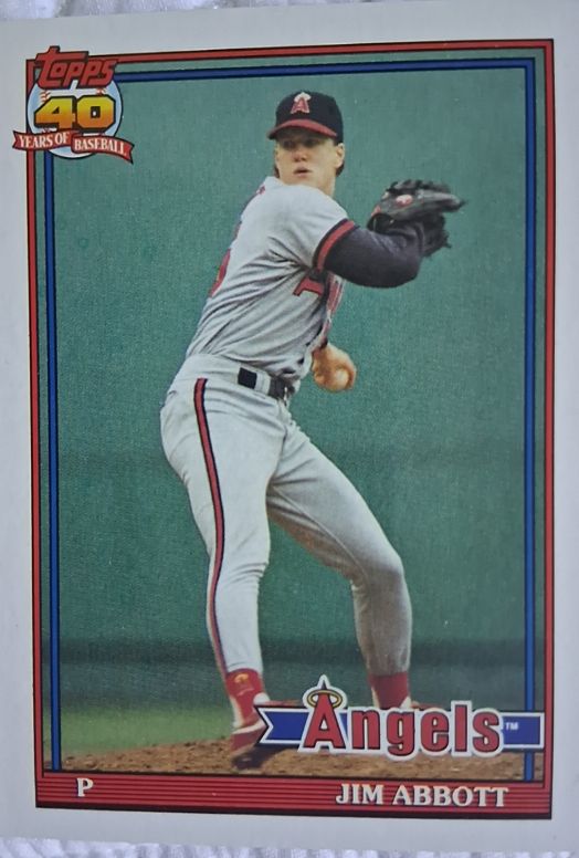 1991 Topps #285 Jim Abbott — front