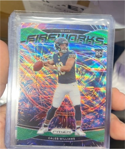 2024 Panini Prizm Fireworks Green Wave #25 Caleb Williams RC — front