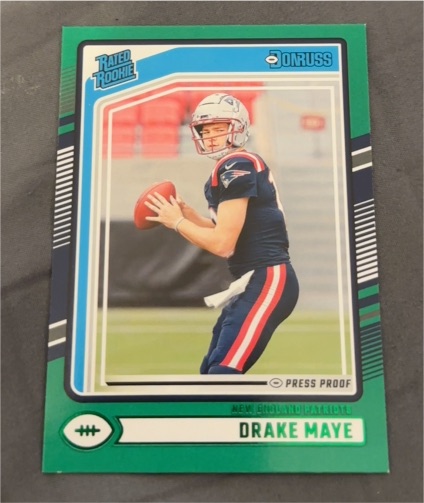 2024 Donruss #379 Drake Maye Rated Rookie Green Press Proof — front