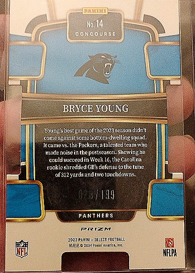 2023 Panini Select Concourse #14 Bryce Young — back