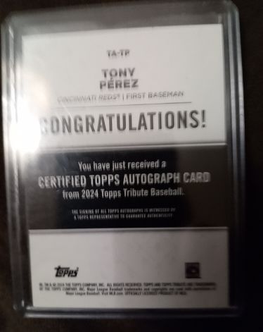 2024 Topps Tribute TA-TP Tony Perez — front