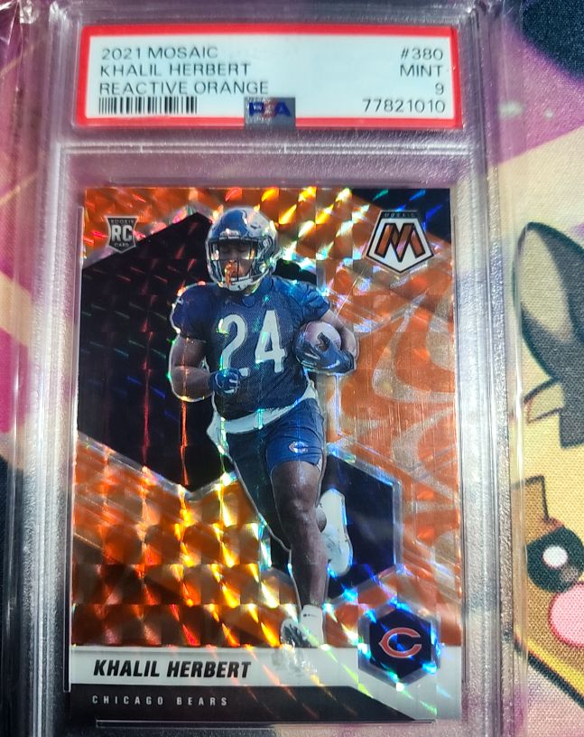 2021 Panini Mosaic #380 Khalil Herbert Reactive Orange — front
