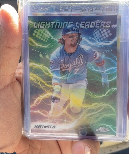 2025 Topps Chrome Lightning Leaders #LL-10 Bobby Witt Jr. — front