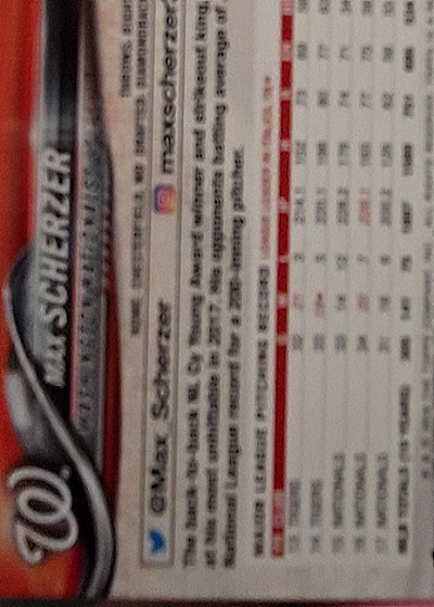 2023 Topps Max Scherzer Washington Nationals — back
