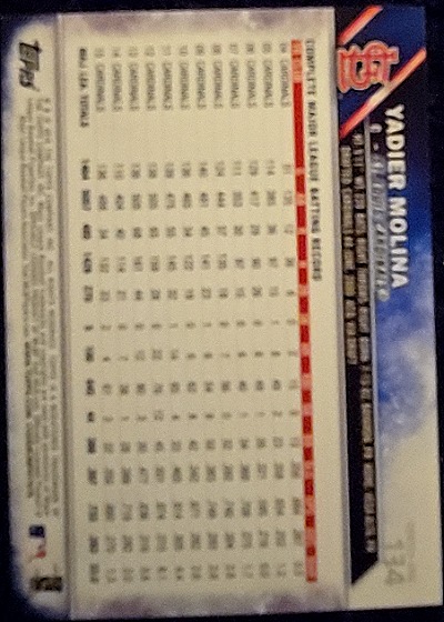 2016 Topps #134 Yadier Molina — back