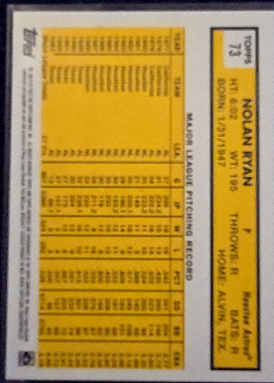 2022 Topps Archives #73 Nolan Ryan Houston Astros — back