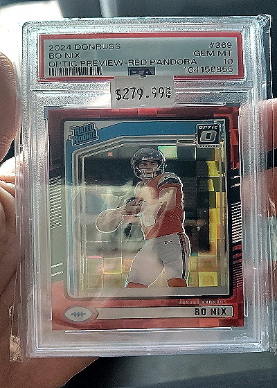 2024 Panini Donruss #369 Bo Nix Optic Preview Red Pandora — front