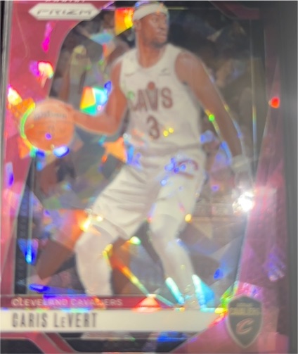 2024-25 Panini Prizm #163 Darius Garland Pink Cracked Ice Prizm Cleveland Cavaliers — front