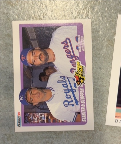 1990 Fleer #633 Mark Gubicza/Jeff Russell — front