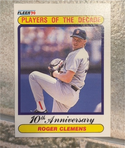 1990 Fleer #627 Roger Clemens Players of the Decade 10th Anniversary — front