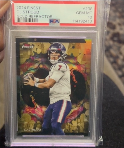 2024 Topps Finest #208 CJ Stroud Gold Refractor — front