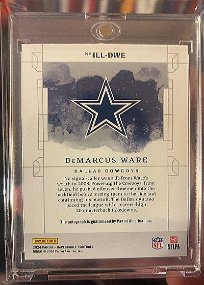 2024 Panini Impeccable Football #ILL-DWE DeMarcus Ware — back