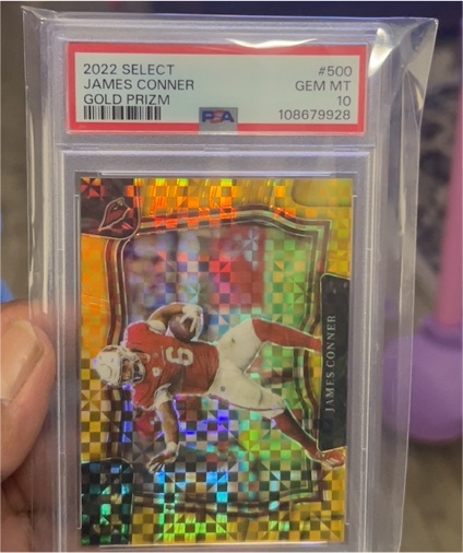 2022 Select #500 James Conner Gold Prizm — front