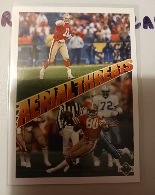 1991 Upper Deck #35 Joe Montana, Jerry Rice Aerial Threats — front